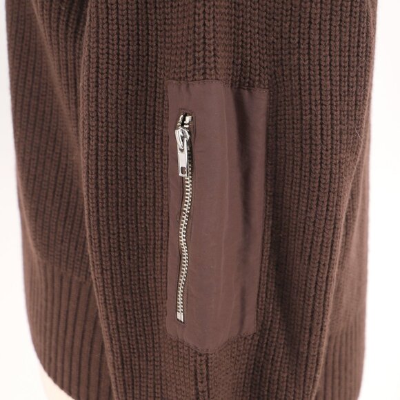SELECTED FEMME Evelyn Long-Sleeved Jumper 3/4 Zip Dark Chocolate Brown Size L - Picture 8 of 10